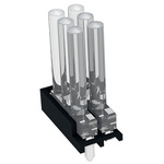 1296.7123 MENTOR, PCB Mounted 6-Way LED Light Pipe, Tri-Level-Row Clear Dome Lens