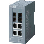 Siemens Ethernet Switch, 4 RJ45 port, 24V dc, 10 Mbit/s, 100 Mbit/s Transmission Speed, DIN Rail, Wall Mount
