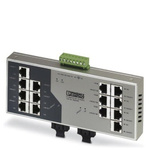 Phoenix Contact Ethernet Switch, 14 RJ45 port, 24V dc, 100Mbit/s Transmission Speed, DIN Rail Mount FL SWITCH SF