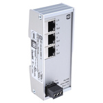 Harting Ethernet Switch, 3 RJ45 port, 24V dc, 10 Mbit/s, 100 Mbit/s Transmission Speed, DIN Rail Mount