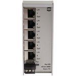Harting Ethernet Switch, 5 RJ45 port, 24V dc, 10 Mbit/s, 100 Mbit/s Transmission Speed, DIN Rail Mount