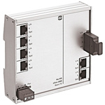 Harting Ethernet Switch, 6 RJ45 port, 24V dc, 10 Mbit/s, 100 Mbit/s Transmission Speed, DIN Rail Mount