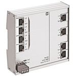 HARTING Ethernet Switch, 8 RJ45 port, 54V dc, 10 Mbit/s, 100 Mbit/s Transmission Speed, DIN Rail Mount