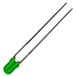 Kingbright2.5 V Green LED 3mm Through Hole, L-937GGD
