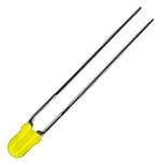 Kingbright2.5 V Yellow LED 3mm Through Hole, L-937YYD