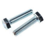 Zinc plated & clear Passivated Steel Hex M5 x 20mm Set Screw