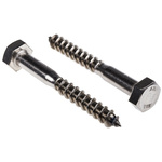 RS PRO Hex Coach Screw, Stainless Steel, 10mm