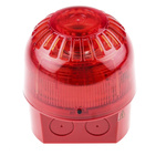 Klaxon PSS Series Red Sounder Beacon, 110 → 230 V ac, IP65, Base Mount, 102dB at 1 Metre