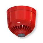 Klaxon Sonos Pulse Series Red Sounder Beacon, 17 → 60 V, IP21C, IP33C, Ceiling Mount, Wall Mount, 97dB at 1 Metre