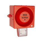 Clifford & Snell YL80 Hi Vis Series Clear Sounder Beacon, 115 V ac, IP66, Wall or Bulkhead, 120dB at 1 Metre