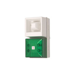 Clifford & Snell YL40 Series Green Sounder Beacon, 230 V ac, IP65, Bulkhead, Flat Wall, 108dB at 1 Metre