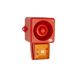 Clifford & Snell YL50 Hi Vis Series Amber Sounder Beacon, 230 V ac, IP66, Bulkhead, Flat Wall, 112dB at 1 Metre