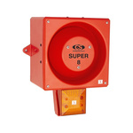 Clifford & Snell YL80 Hi Vis Series Amber Sounder Beacon, 24 V dc, IP66, Bulkhead, Flat Wall, 116dB at 1 Metre