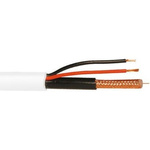 Abus 50m Audio Video Combined Cable, 3 Core 75 Ω, White 9.8mm OD