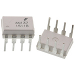 onsemi, 6N137M DC Input Logic Gate Output Optocoupler, Through Hole, 8-Pin MDIP