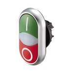 Eaton Extended Green, Red Push Button - Momentary, M22 Series, 22mm Cutout, Double
