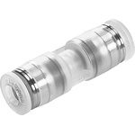Festo Tube-to-Tube NPQP Pneumatic Straight Tube-to-Tube Adapter, Push In 10 mm to Push In 10 mm