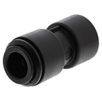 John Guest Tube-to-Tube PM Pneumatic Straight Tube-to-Tube Adapter, Push In 10 mm to Push In 6 mm