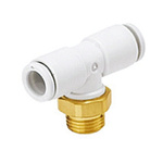 SMC Threaded-to-Tube Tee Connector Push In 10 mm x Push In 10 mm x G 3/8 1 MPa, 3 (Proof) MPa