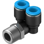 Festo Threaded-to-Tube Pneumatic Y Threaded-to-Tube Adapter, Push In 12 mm x Push In 12 mm x