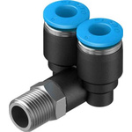 Festo Threaded-to-Tube Pneumatic Y Threaded-to-Tube Adapter, Push In 6 mm x Push In 6 mm x