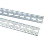 RS PRO Steel Perforated DIN Rail, Top Hat Compatible, 2m x 35mm x 7.5mm