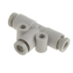 SMC KQ2 Pneumatic Tee Tube-to-Tube Adapter, Push In 4 mm x Push In 4 mm x Push In 4 mm