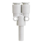 SMC KQ2 Pneumatic Y Tube-to-Tube Adapter, Plug In 4 mm x Plug In 4 mm x Plug In 4 mm