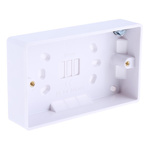 RS PRO White Back Box, BS, IP20, 2 Gangs, 147 x 86.6 x 28mm