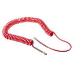 RS PRO 6m Red Coil Tubing with Connector, PUR, BSPT 1/4" Male