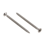 Pozidriv Countersunk Stainless Steel Wood Screw, A2 304, 5mm Thread, 80mm Length