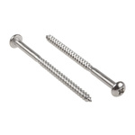 Pozidriv Round Stainless Steel Wood Screw, A2 304, 5mm Thread, 75mm Length