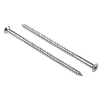 Pozidriv Countersunk Stainless Steel Wood Screw, A2 304, 5mm Thread, 100mm Length