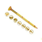 Pozidriv Countersunk Steel Wood Screw Yellow Passivated, Zinc Plated, 5mm Thread, 40mm Length