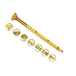 Pozidriv Countersunk Steel Wood Screw Yellow Passivated, Zinc Plated, 6mm Thread, 50mm Length