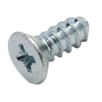 RS PRO Bright Zinc Plated Steel Flat Head Self Tapping Screw, N°10 x 1/2in Long