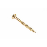 Pozisquare Countersunk Steel Wood Screw Yellow Passivated, Zinc Plated, 5mm Thread, 50mm Length