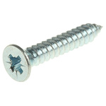 RS PRO Bright Zinc Plated Steel Countersunk Head Self Tapping Screw, N°8 x 1in Long 25mm Long