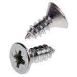 RS PRO Bright Zinc Plated Steel Countersunk Head Self Tapping Screw, N°10 x 1/2in Long 13mm Long