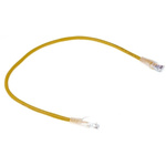 RS PRO Yellow PVC Cat5e Cable U/UTP, 500mm Male RJ45/Male RJ45