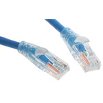 RS PRO Blue PVC Cat5e Cable U/UTP, 1m Male RJ45/Male RJ45