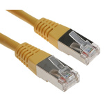 RS PRO Yellow PVC Cat5 Cable FTP, 5m Male RJ45/Male RJ45