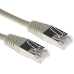 RS PRO Grey PVC Cat5 Cable F/UTP, 1m Male RJ45/Male RJ45