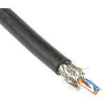 Harting Black PVC Cat5 Cable SF/UTP, 20m Unterminated/Unterminated