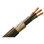 RS PRO 3 Core Armoured Cable With Polyvinyl Chloride PVC Sheath , SWA Galvanised Steel Wire, 33 A, 100m