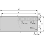 nVent SCHROFF Grey Aluminium Back Plane, 3U, 84HP, 426 x 128.5mm