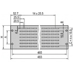 nVent SCHROFF Grey Aluminium Front Panel, 2U, 84HP, Ventilated, 452.1 x 84mm