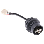 Bulgin 5 Way Crimp Socket to Mountable Female USB A USB Cable, USB 2.0