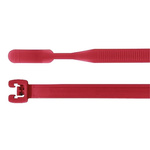HellermannTyton Red Cable Tie Nylon Q-Tie, 290mm x 4.7 mm