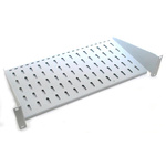RS PRO Grey Adjustable Shelf, 2U, 20kg Load, 483mm x 250mm